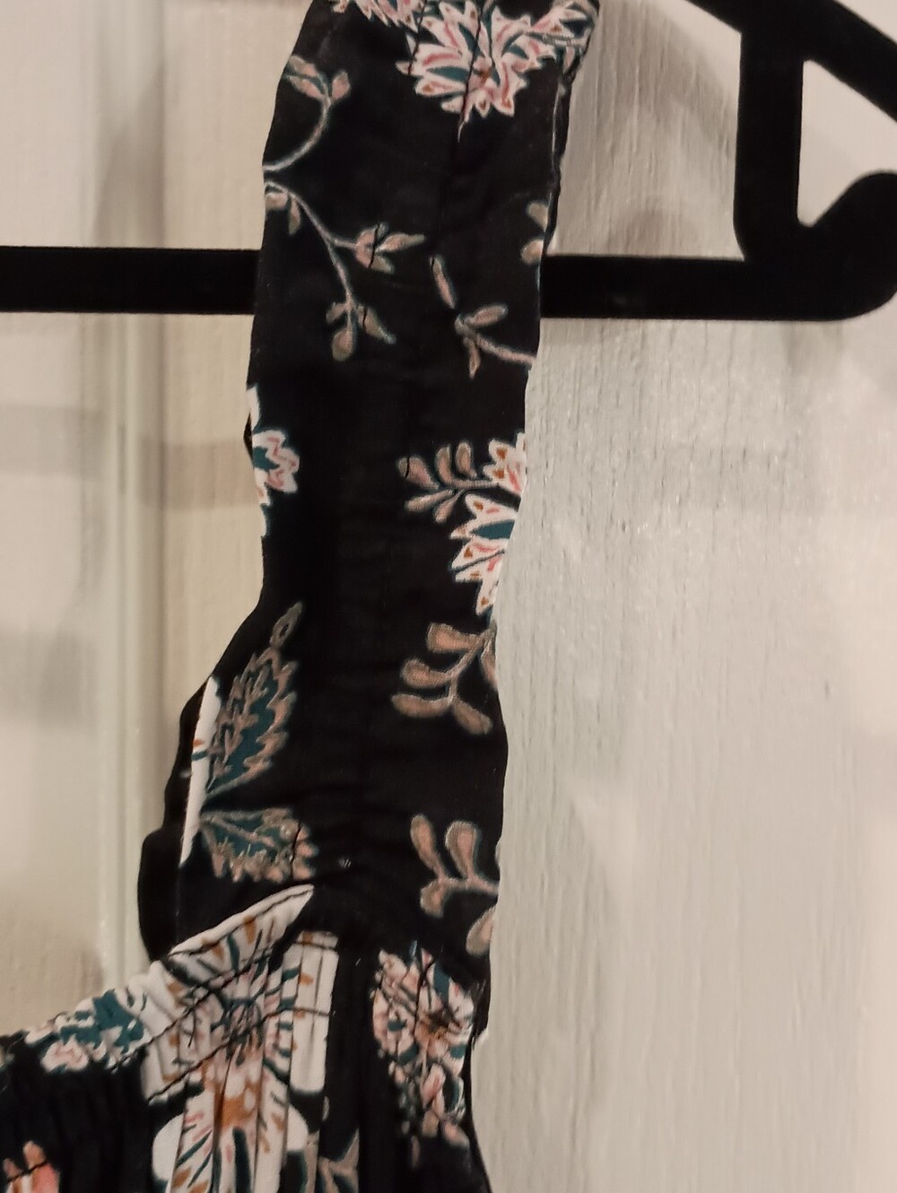 Maurices Black Floral Maxi Jumpsuit with Pink and Cream Blooms - Picture 5 of 12